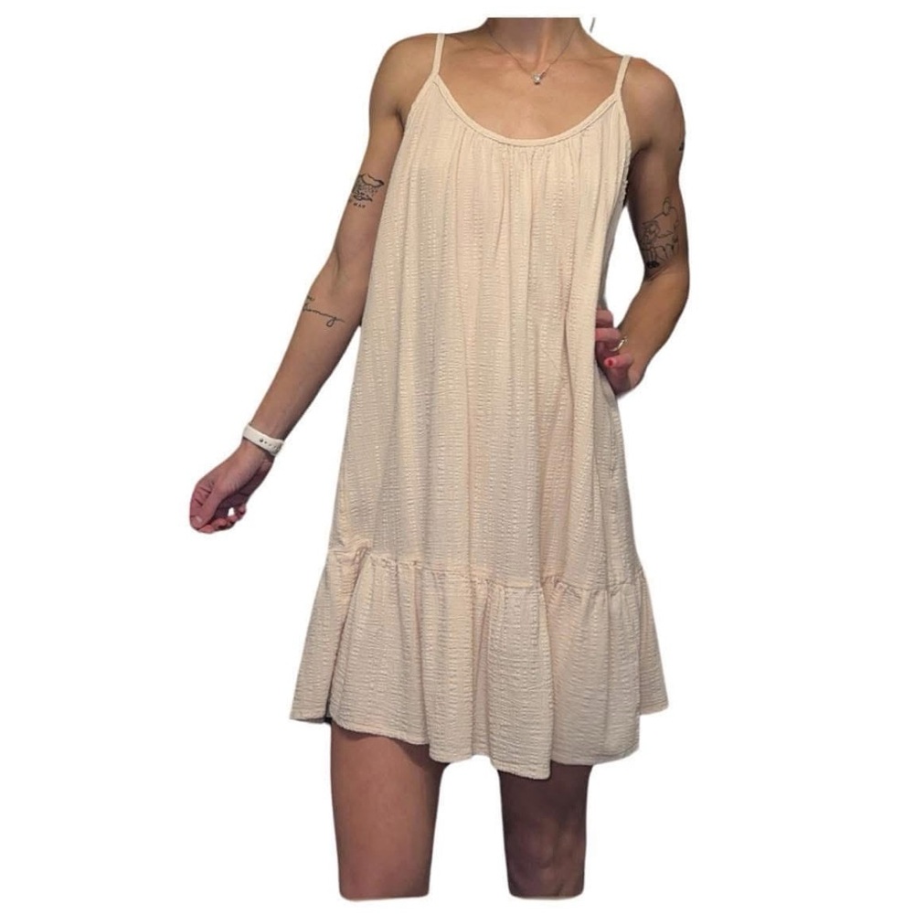 🌻Final Touch Cream Sleeveless Flowy Mini Dress Size Medium🌻